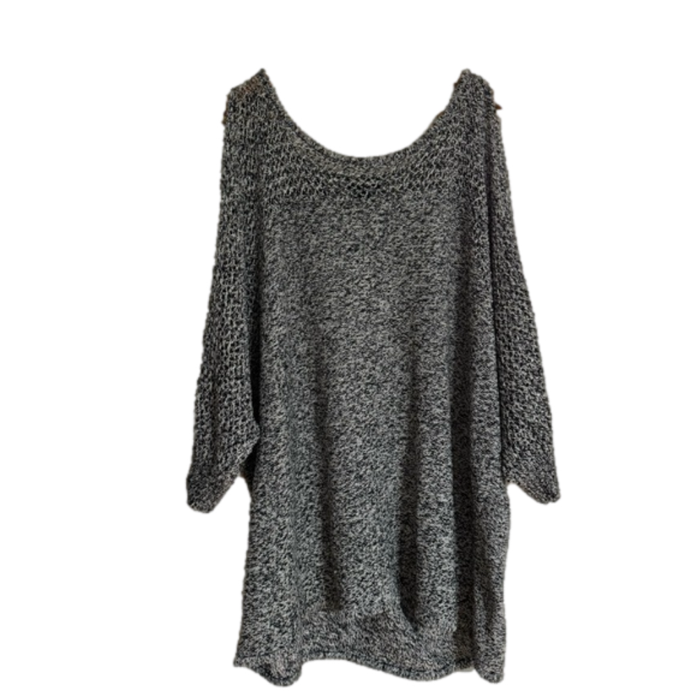 Jessica Simpson 3X Cold Shoulder Open Back Black 3/4 Long Sleeve Sweater Plus